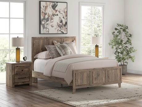 Rusticott Brown Panel Bedroom Set Queen 3: Bed, Dresser, Mirror from Ella Furniture