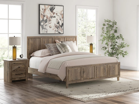 Rusticott Brown Panel Bedroom Set King 3: Bed, Dresser, Mirror from Ella Furniture