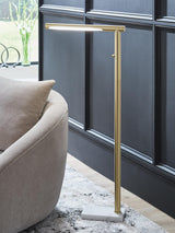 Santiford Gold Finish/White Floor Lamp from Ella Furniture