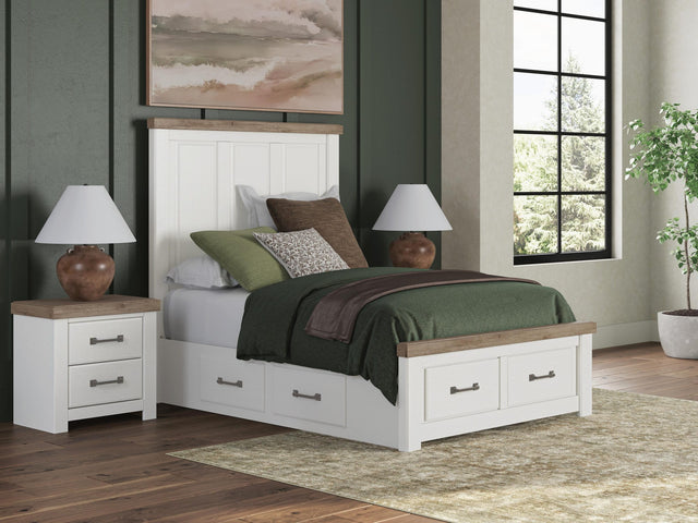 Savonport White/Brown Full Panel Storage Bed from Ella Furniture