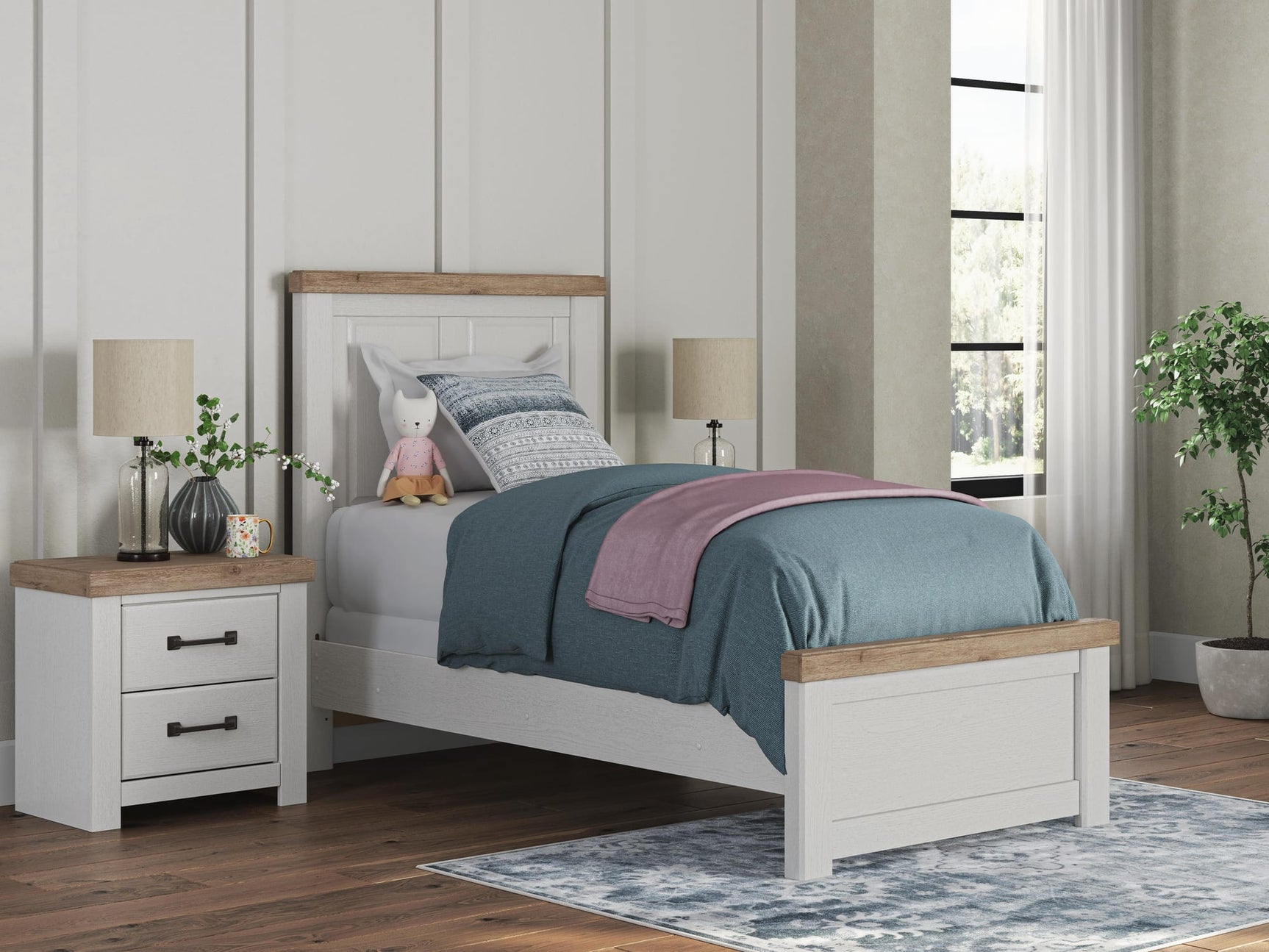 Savonport White/Brown Panel Bedroom Set view 4