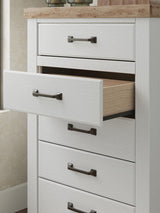 Savonport White/Brown Panel Bedroom Set detail view