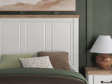 Savonport White/Brown Panel Bedroom Set Queen 3: Bed, Dresser, Mirror from Ella Furniture