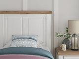 Savonport White/Brown Panel Bedroom Set Twin 3: Bed, Dresser, Mirror from Ella Furniture