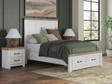 Savonport White/Brown Panel Storage Bedroom Set view 2