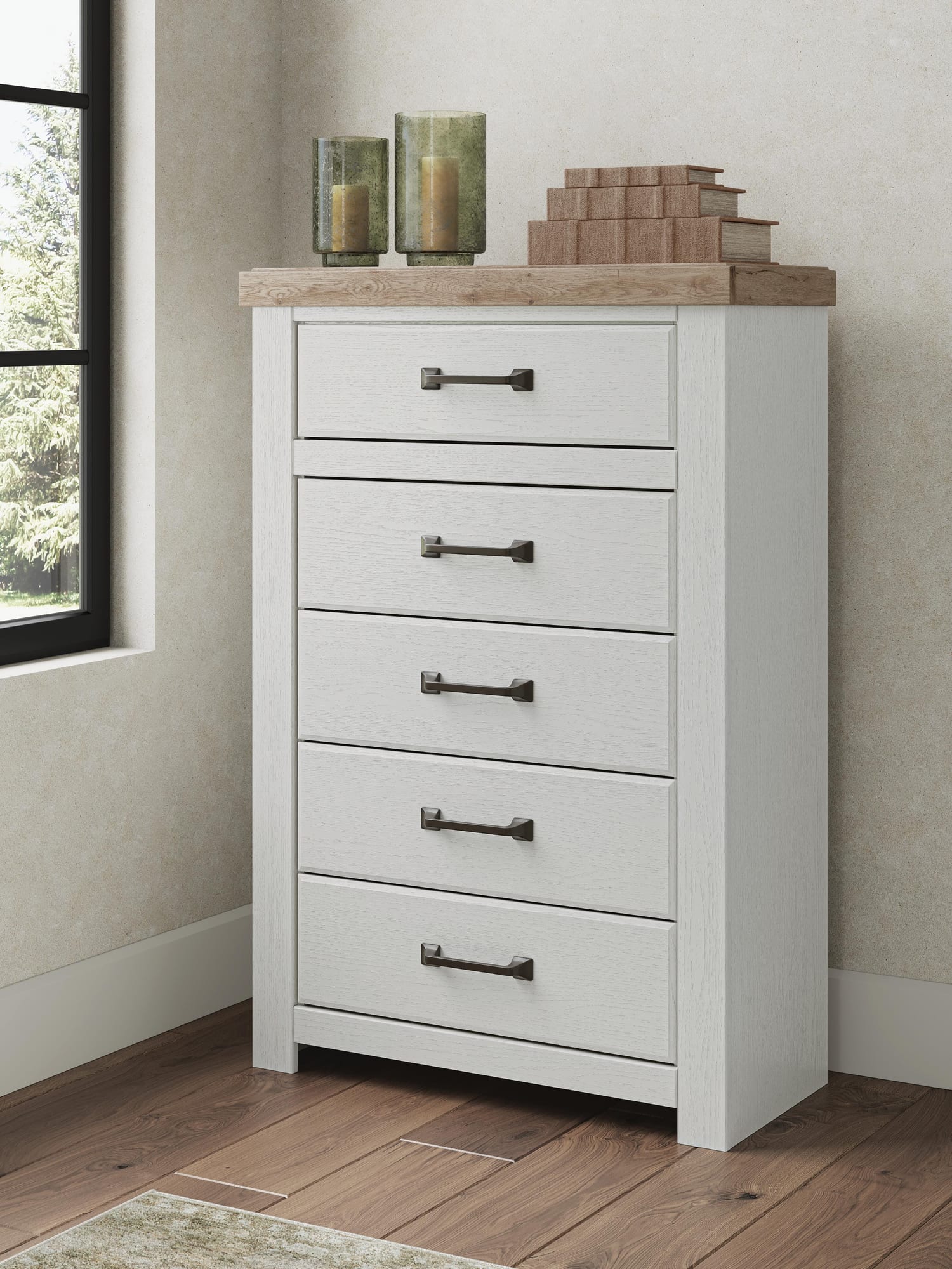 Savonport White/Brown Panel Storage Bedroom Set view 4