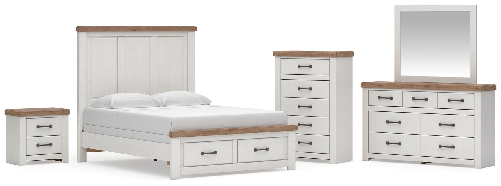 Savonport White/Brown Panel Storage Bedroom Set view 9