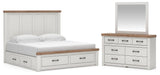 Savonport White/Brown Panel Storage Bedroom Set view 48