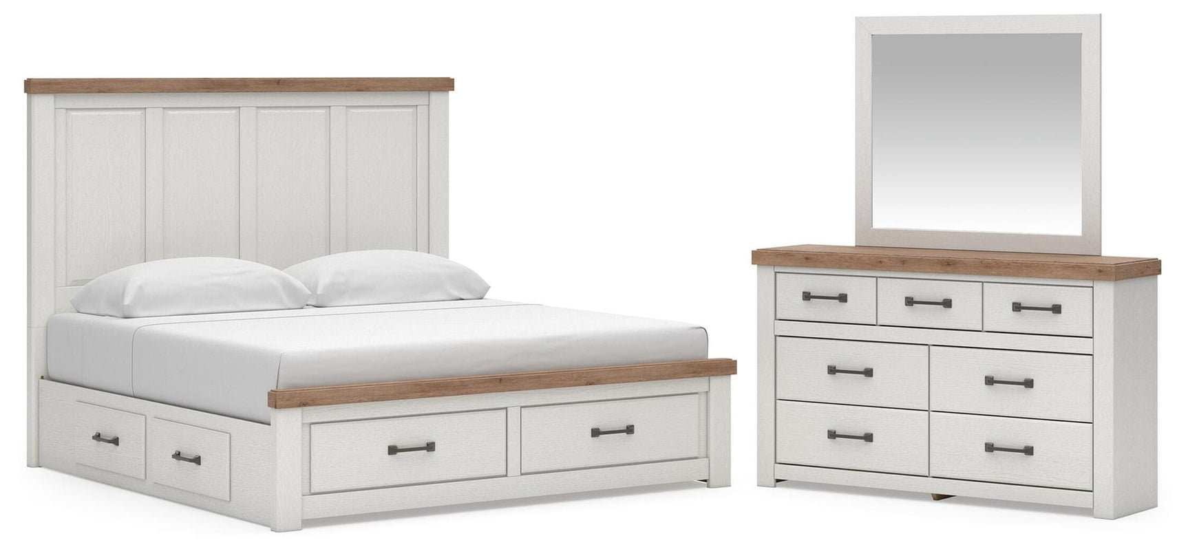 Savonport White/Brown Panel Storage Bedroom Set view 48