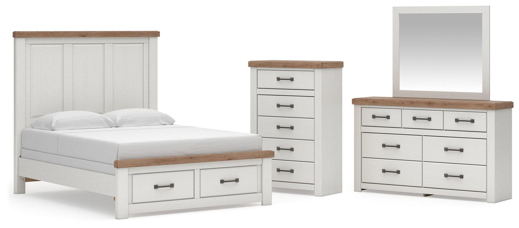 Savonport White/Brown Panel Storage Bedroom Set view 58