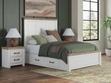 Savonport White/Brown Queen Panel Bed with Storage from Ella Furniture