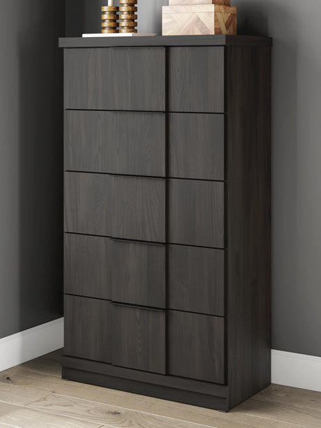 Shaehartin Dark Brown Chest of Drawers from Ella Furniture