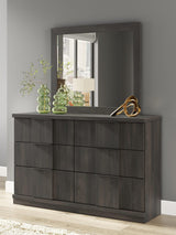 Shaehartin Dark Brown Dresser and Mirror from Ella Furniture