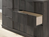 Shaehartin Dark Brown Dresser and Mirror detail view