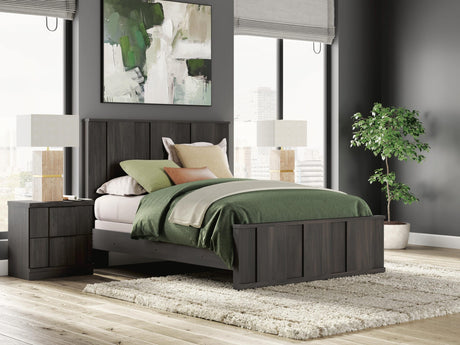 Shaehartin Dark Brown Queen Panel Bed from Ella Furniture