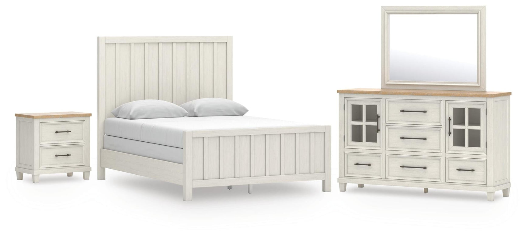 Shaybrock Antique White Panel Bedroom Set from Ella Furniture