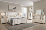 Shaybrock Antique White Panel Bedroom Set King 3: Bed, Dresser, Mirror from Ella Furniture