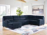 SimpleJoy Navy 3-Piece Sectional with Chaise from Ella Furniture