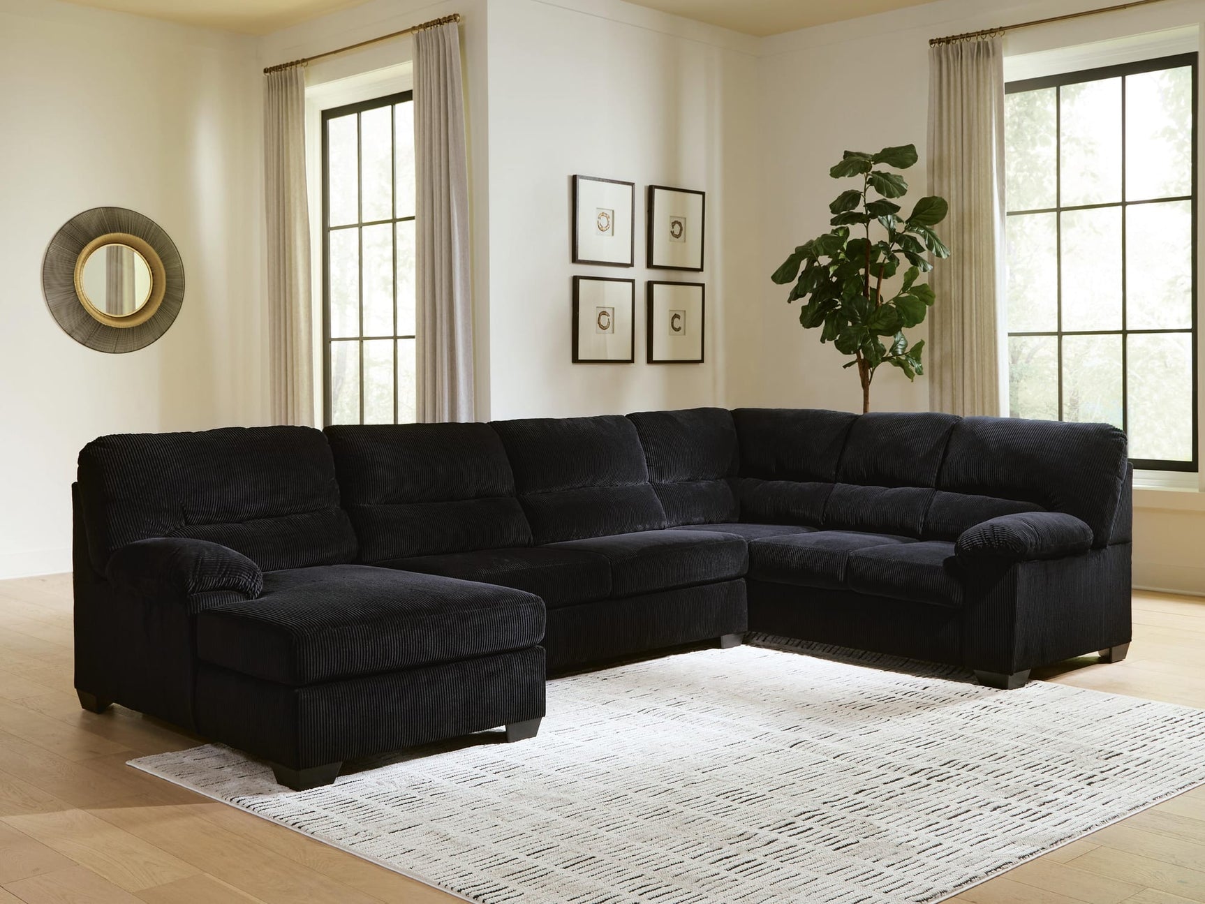 SimpleJoy Onyx 3-Piece Sectional with Chaise from Ella Furniture