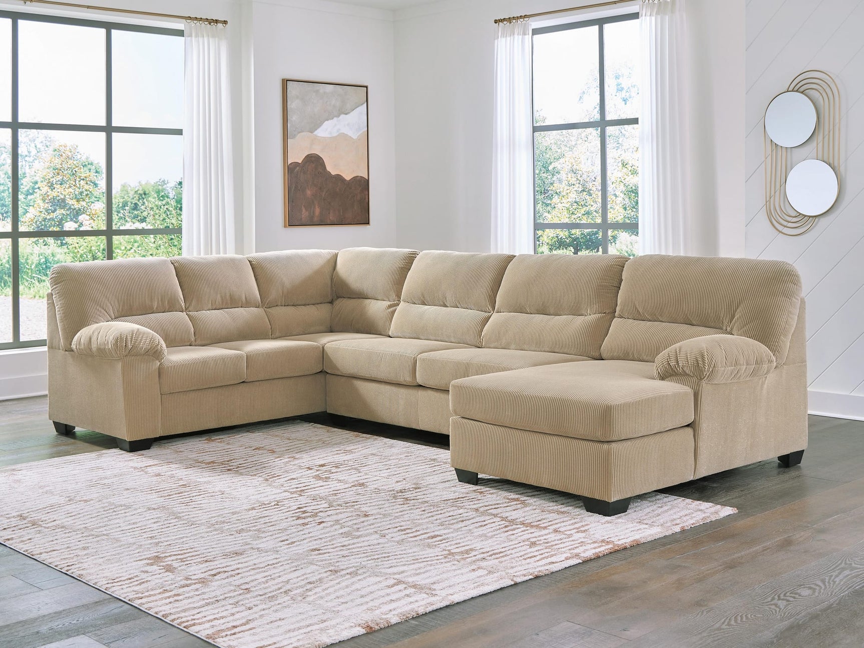 SimpleJoy Sand 3-Piece Sectional with Chaise from Ella Furniture