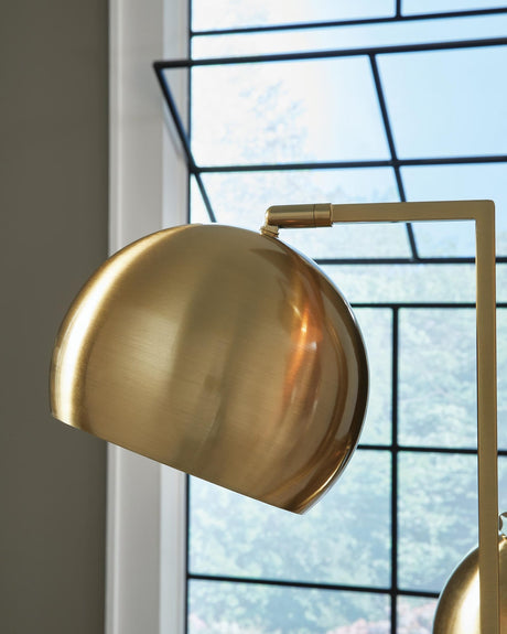 Sorcha Gold Finish/Black Floor Lamp detail view