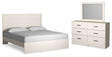 Stelsie White Panel Bedroom Set King 3: Bed, Dresser, Mirror from Ella Furniture