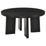 Strouse Contemporary Round Coffee Table in Black from Ella Furniture