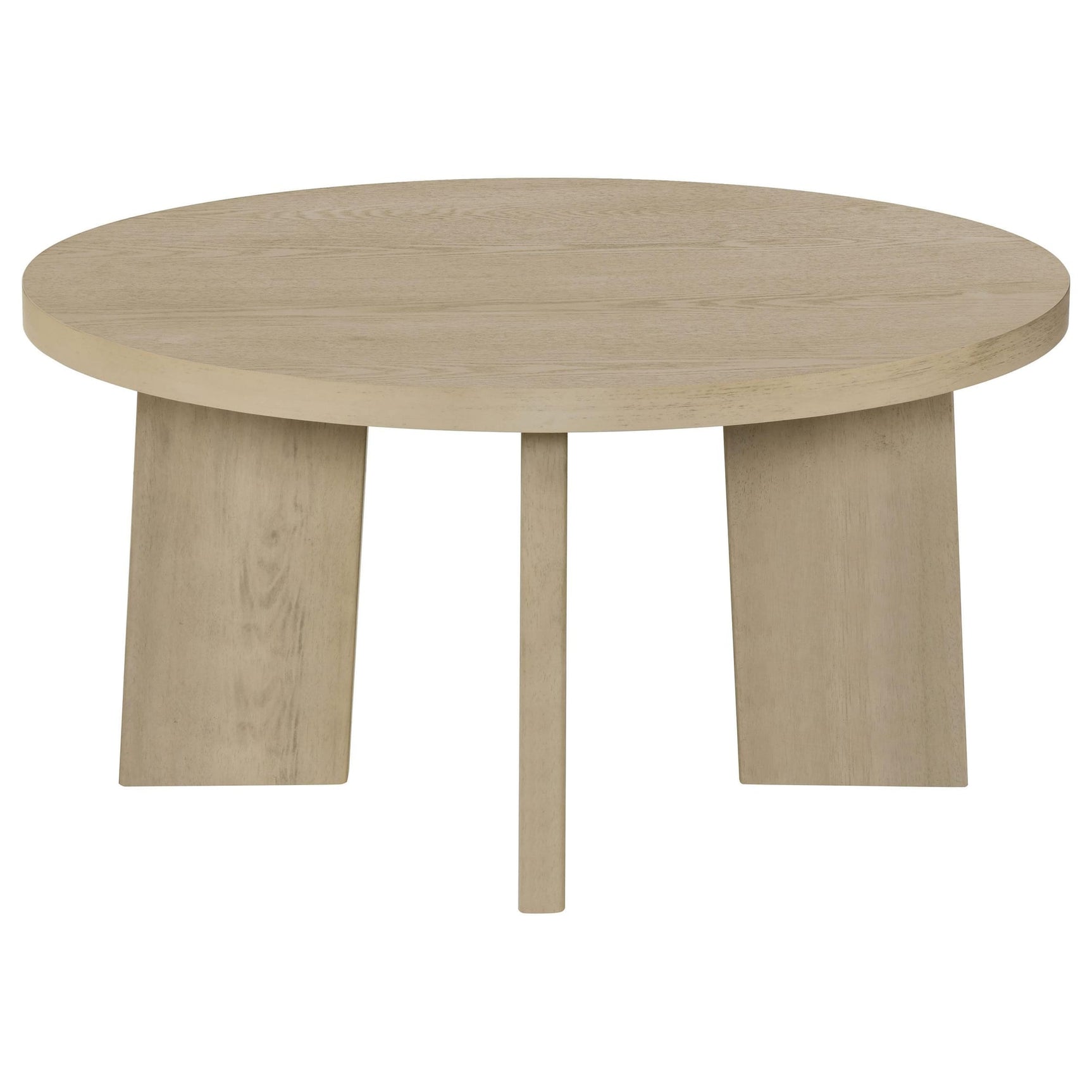 Strouse Contemporary Round Coffee Table in Natural Oak view 3