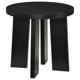 Strouse Contemporary Round End Table in Black from Ella Furniture