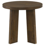 Strouse Contemporary Round End Table in Dark Walnut view 3