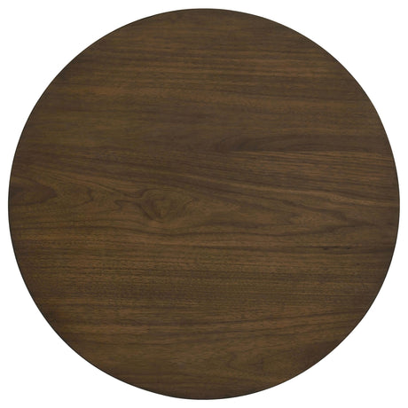 Strouse Contemporary Round End Table in Dark Walnut view 4