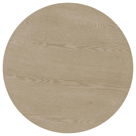 Strouse Contemporary Round End Table in Natural Oak view 4