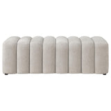 Summer Chenille Upholstered Channel Accent Bench Beige view 3