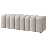 Summer Chenille Upholstered Channel Accent Bench Beige view 4