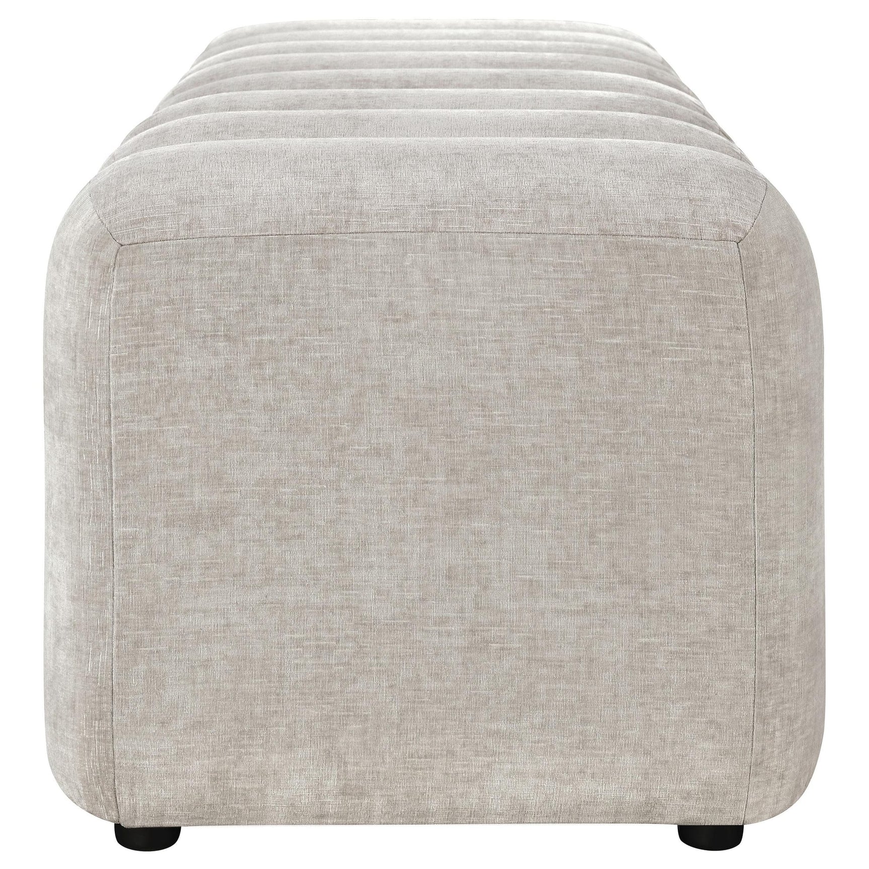 Summer Chenille Upholstered Channel Accent Bench Beige view 5