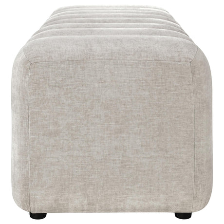 Summer Chenille Upholstered Channel Accent Bench Beige view 5
