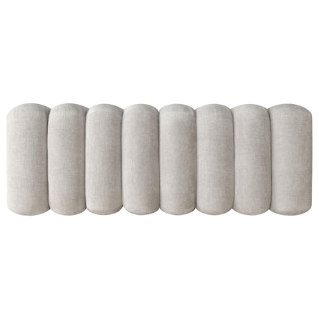 Summer Chenille Upholstered Channel Accent Bench Beige view 6