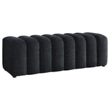 Summer Chenille Upholstered Channel Accent Bench Black from Ella Furniture