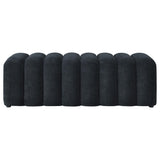 Summer Chenille Upholstered Channel Accent Bench Black view 3