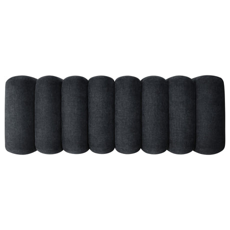 Summer Chenille Upholstered Channel Accent Bench Black view 6