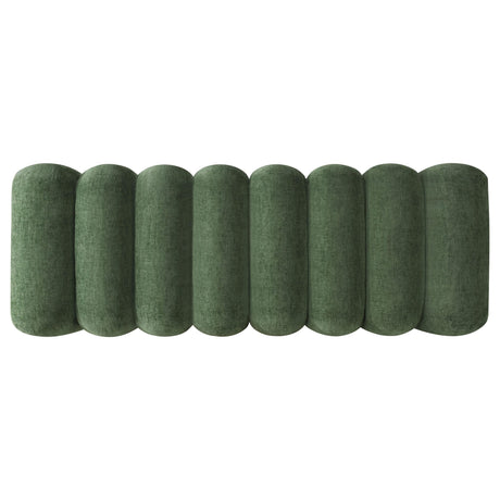 Summer Chenille Upholstered Channel Accent Bench Green view 6