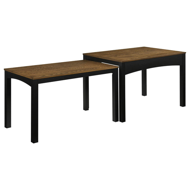 Sykes 47-inch 2-piece Nesting Dining Table Brown and Black from Ella Furniture