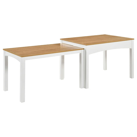 Sykes 47-inch 2-piece Nesting Dining Table Natural and White from Ella Furniture