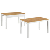 Sykes 47-inch 2-piece Nesting Dining Table Natural and White view 3