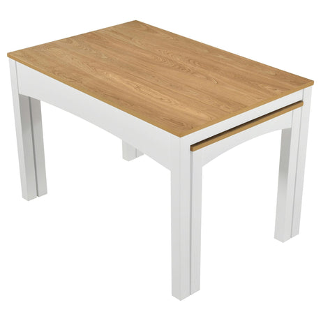 Sykes 47-inch 2-piece Nesting Dining Table Natural and White view 4