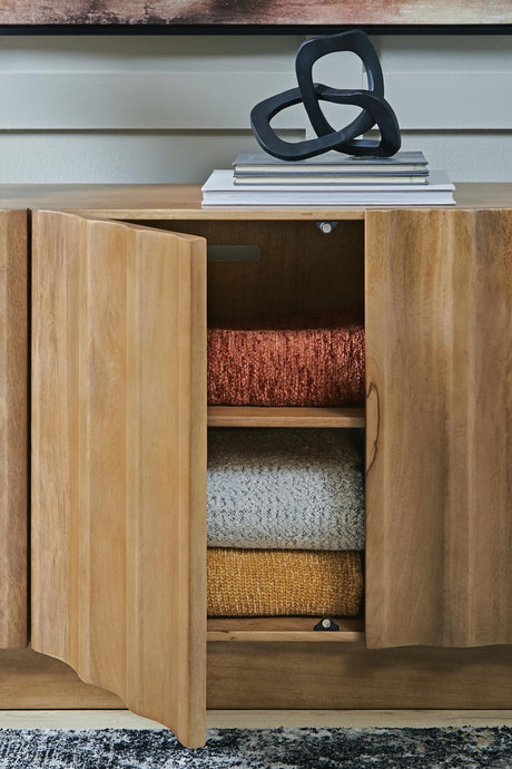 Timkins White Washed Accent Cabinet detail view