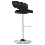 Travia Adjustable Leatherette Swivel Bar Stool Black and Chrome view 5