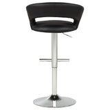 Travia Adjustable Leatherette Swivel Bar Stool Black and Chrome view 7
