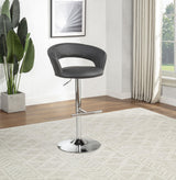 Travia Adjustable Leatherette Swivel Bar Stool Grey and Chrome from Ella Furniture