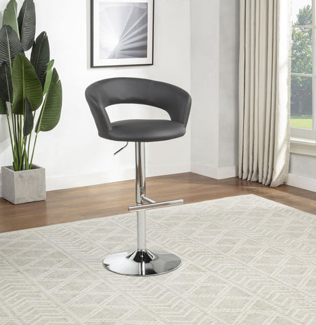 Travia Adjustable Leatherette Swivel Bar Stool Grey and Chrome from Ella Furniture